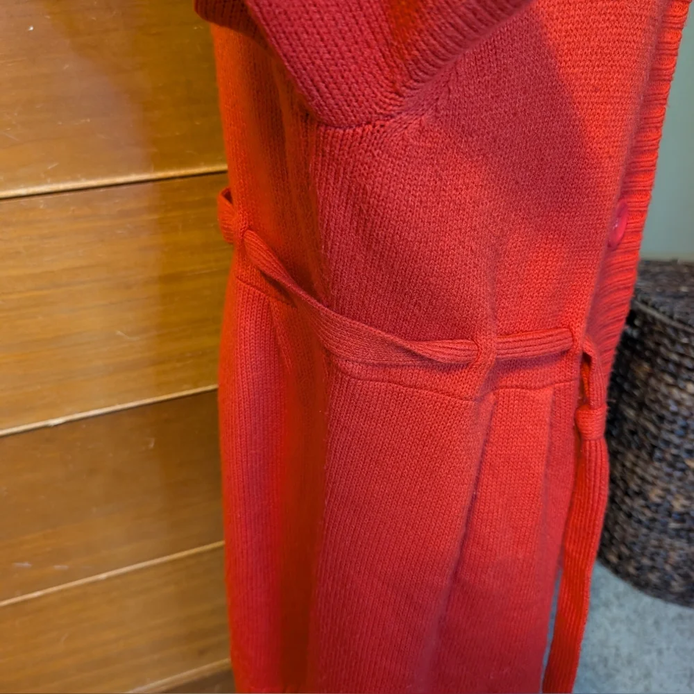 Bisou Bisou Red Belted Holiday Winter Sweater XL - Picture 10 of 13